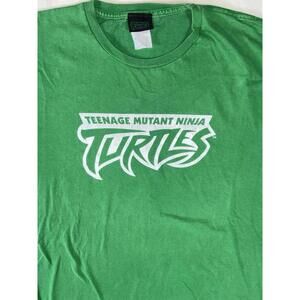 Teenage Mutant Ninja Turtles Shirt Men Large Green Y2K Pullover Spell Out Logo